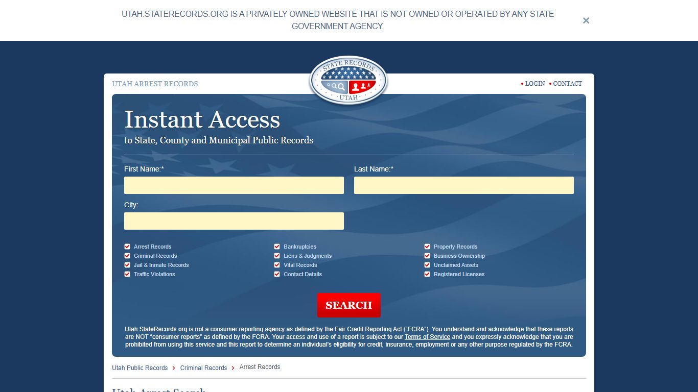 Utah Arrest Records Online | StateRecords.org