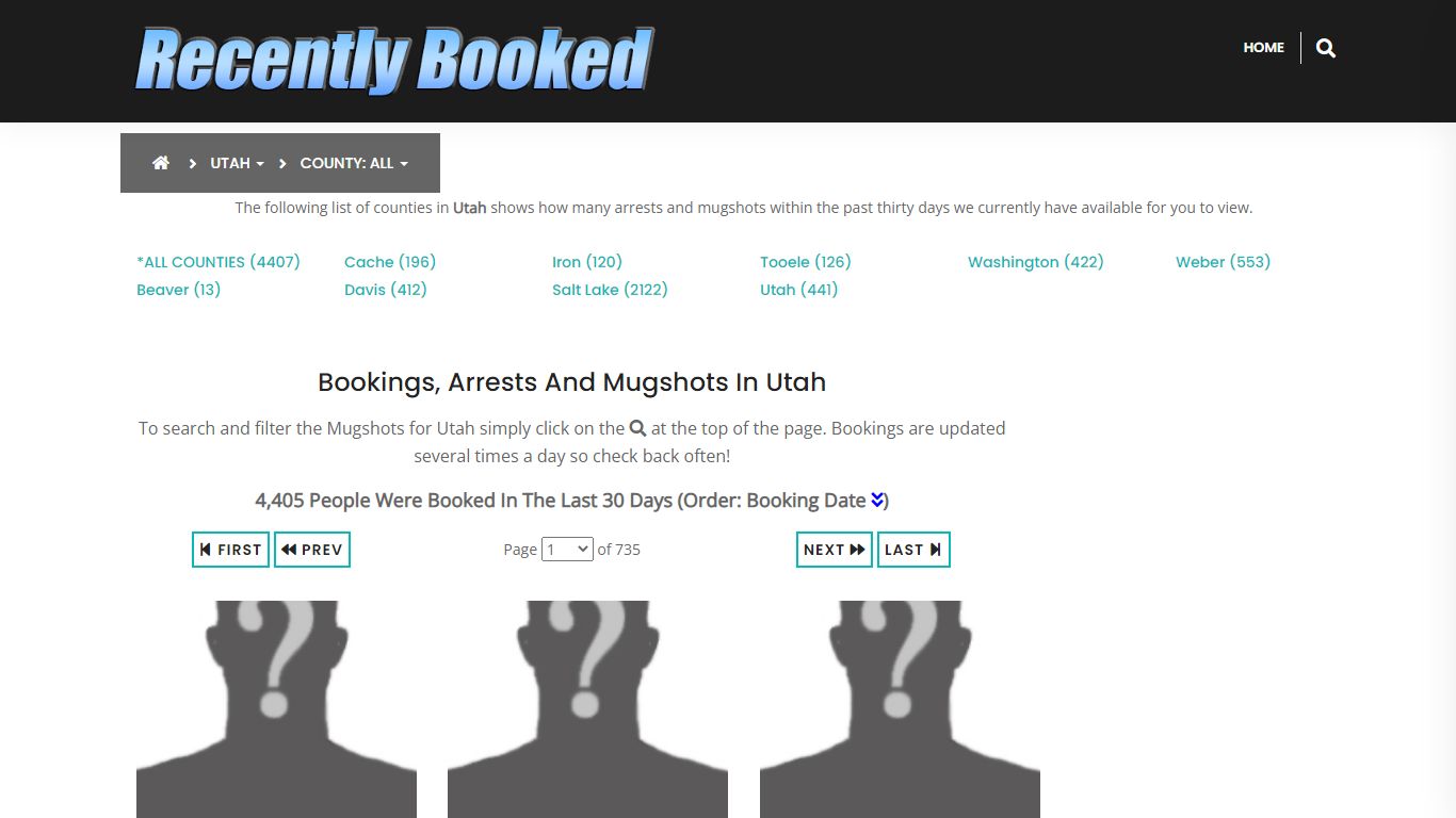 Recent bookings, Arrests, Mugshots in Utah - Recently Booked